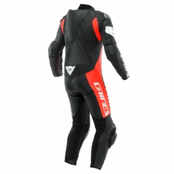 Moto Klaar -Moto Klaar dainese tosa 1 pcs leather suit perf black fluo red white 2