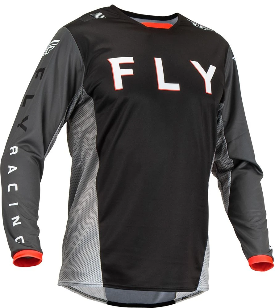 Fly Racing MX Jersey Kinetic Kore Black Grey 1 Fly Racing MX Jersey Kinetic Kore Black Grey