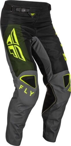 Fly Racing MX Pants Kinetic Jet Black Olive Hi-Vis