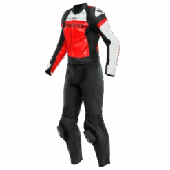Dainese Mirage Lady Leather 2PCS Suit Black Lava Red White