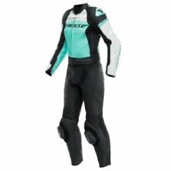 Dainese Mirage Lady Leather 2PCS Suit Black Acqua Green Glacier Gray