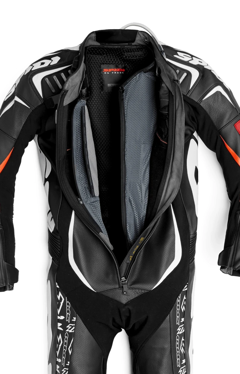 Spidi Track Replica Evo Black White One Piece Racing Suit 2 Spidi Track Replica Evo Black White One Piece Racing Suit - Afbeelding 2